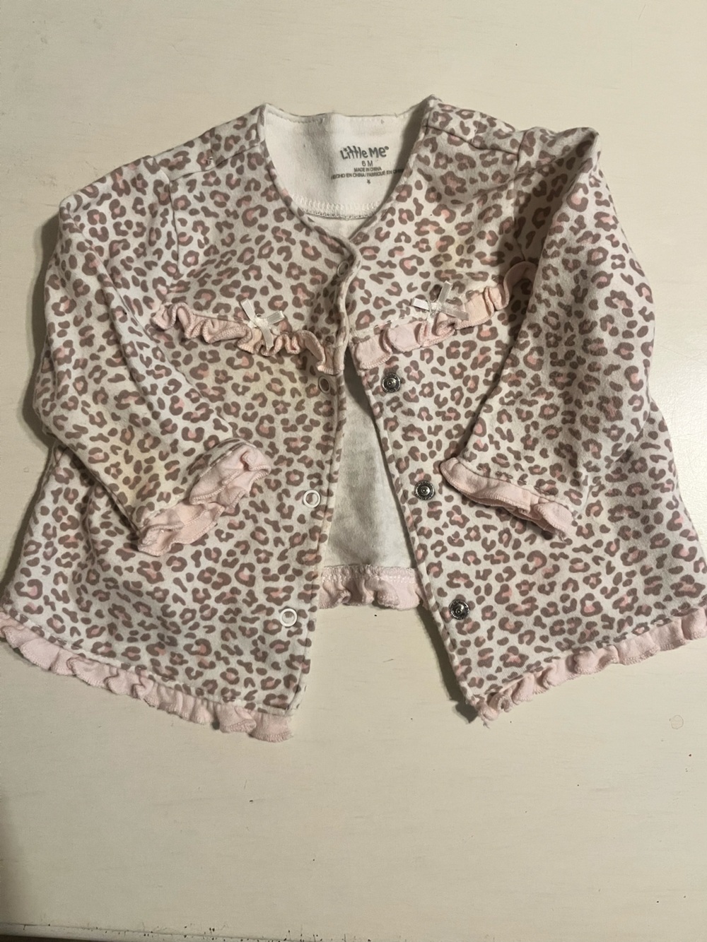 Pink Leopard Print Baby Snap Romper